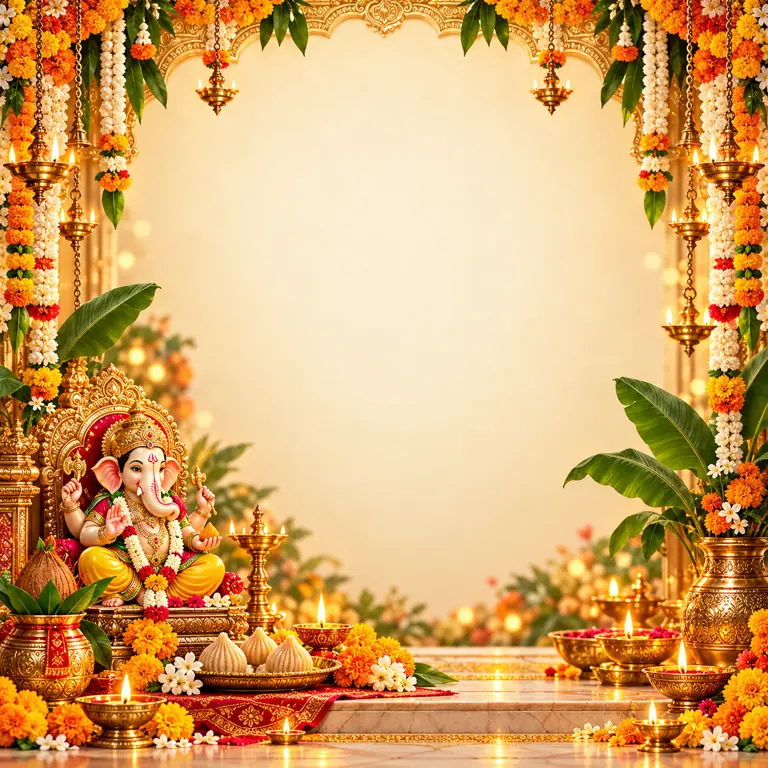 Ganesh Chaturthi · Regal Gold greeting card artwork