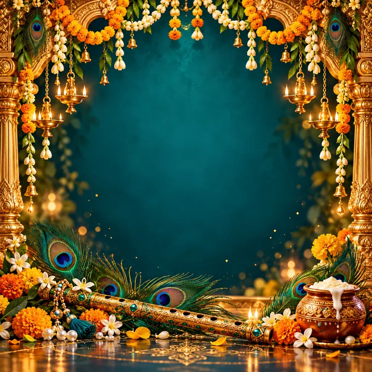 Janmashtami · Regal Gold greeting card artwork