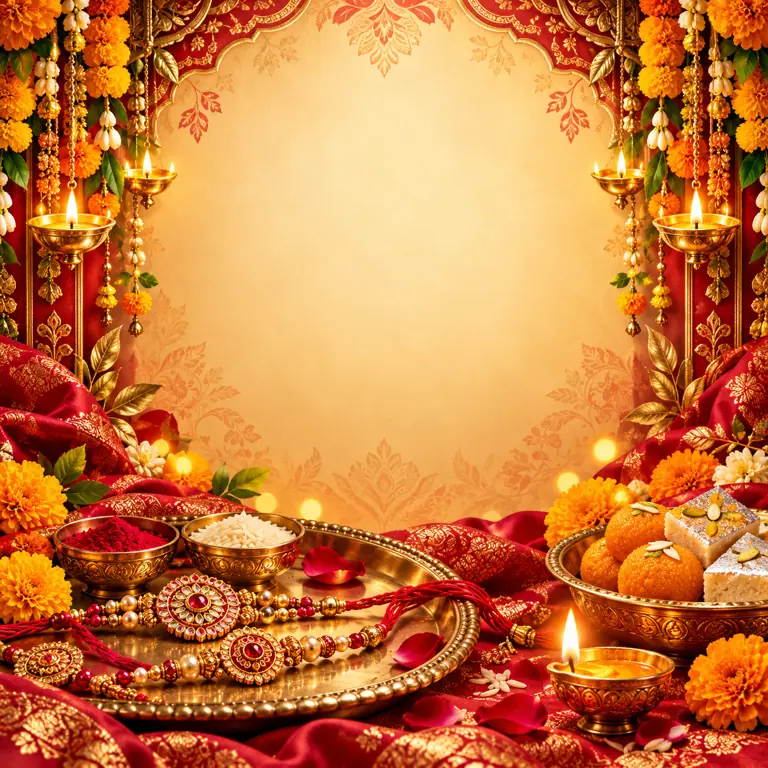 Bhai Dooj · Regal Gold greeting card artwork
