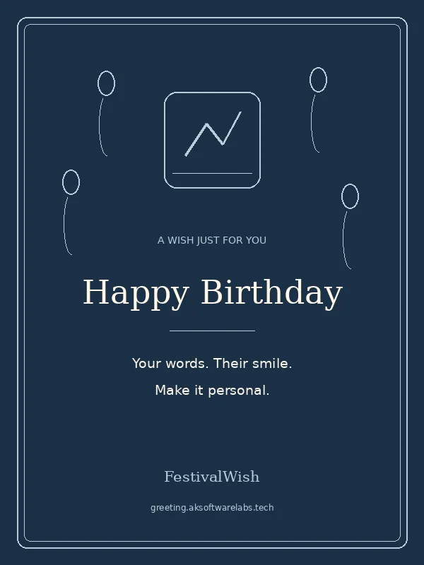 Birthday greeting card preview in the Business style, with space for a personal message